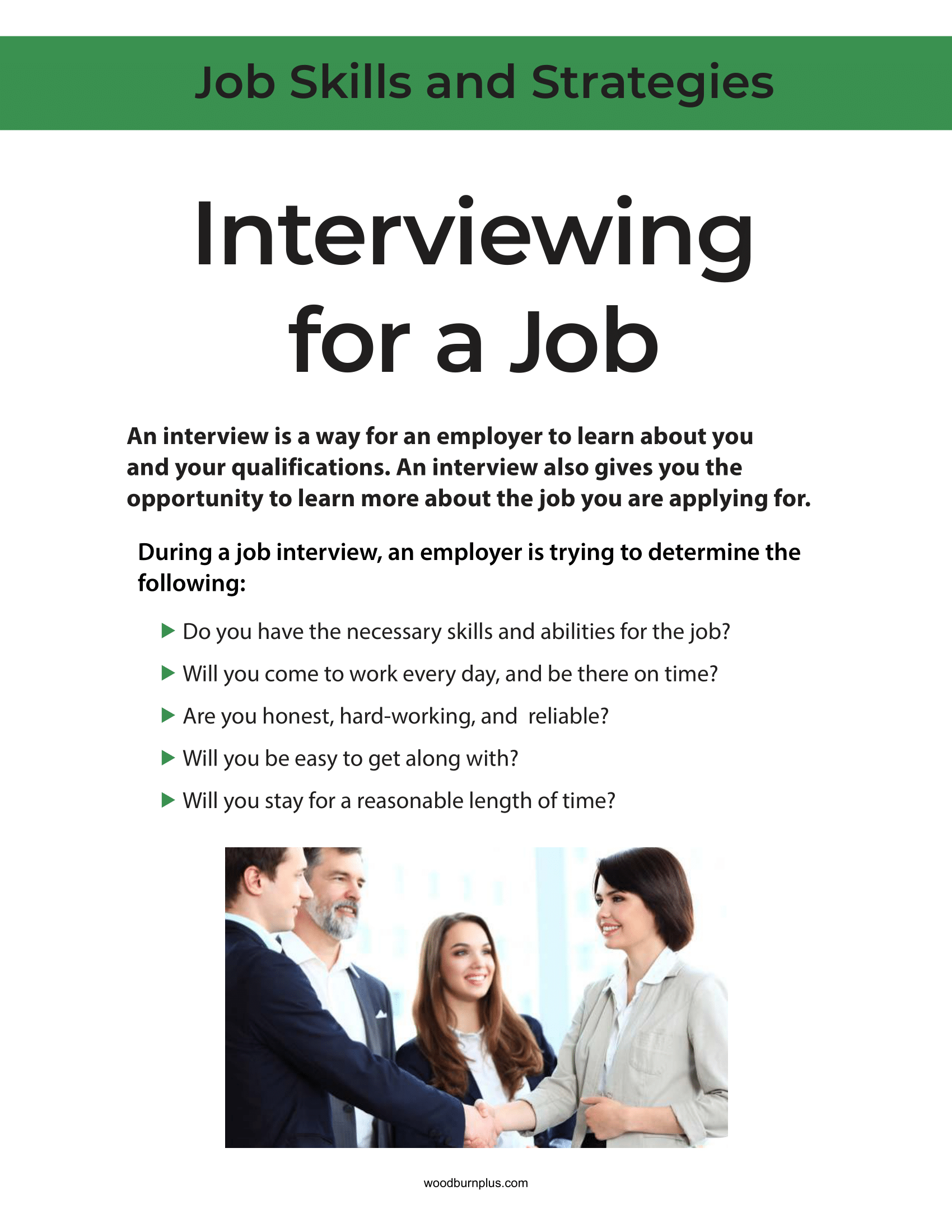 Interviewing for a Job