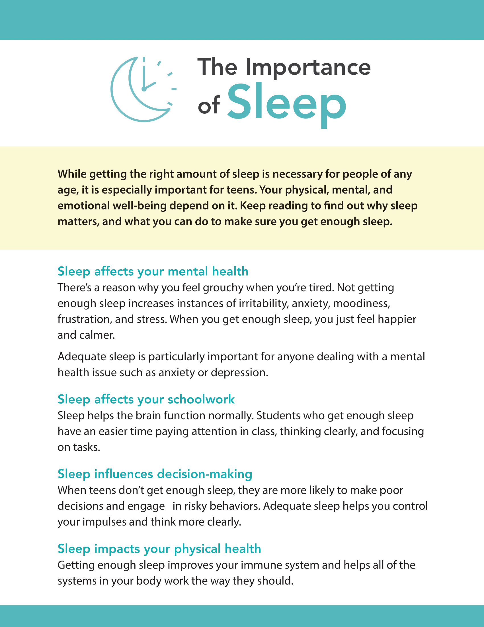 The Importance of Sleep