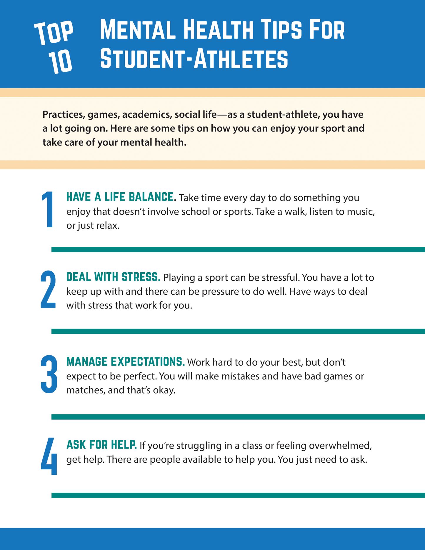 Top 10 Mental Health Tips for Student-Athletes