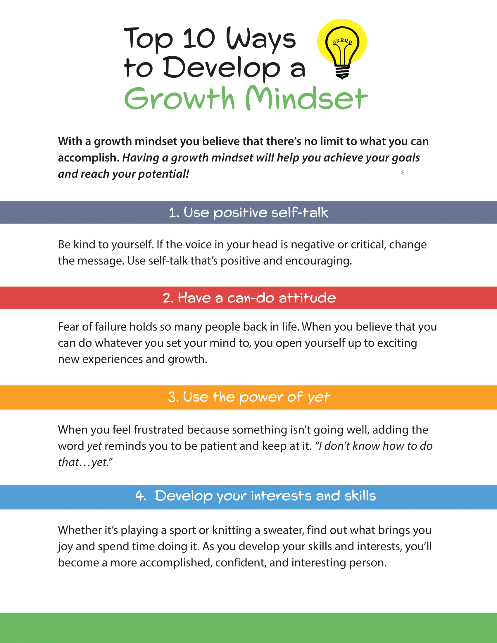 Top 10 Ways to Develop a Growth Mindset – Woodburn Plus