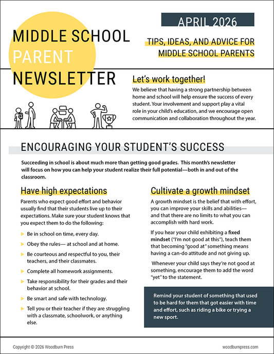 Middle School Parent Newsletter - April 2026