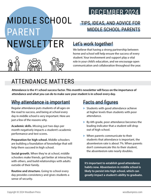 Middle School Parent Newsletter - December 2024