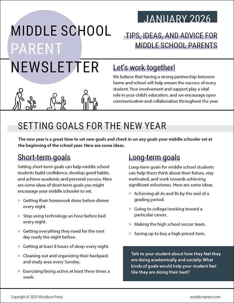 Middle School Parent Newsletter - January 2026
