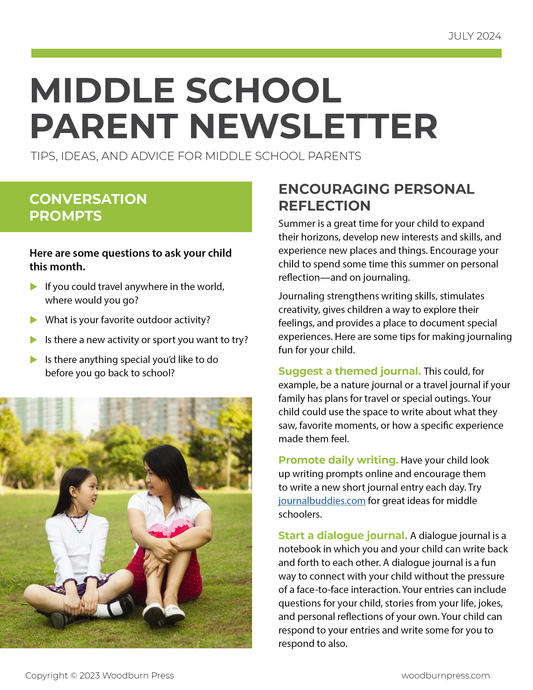 Middle School Parent Newsletter - July 2024