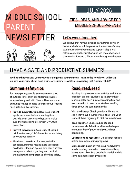 Middle School Parent Newsletter - July 2026