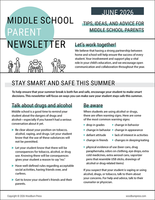 Middle School Parent Newsletter - June 2026