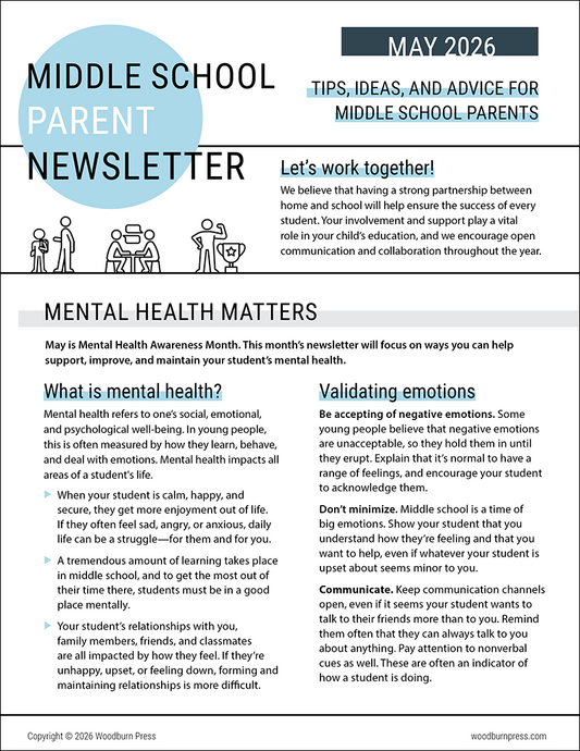 Middle School Parent Newsletter - May 2026
