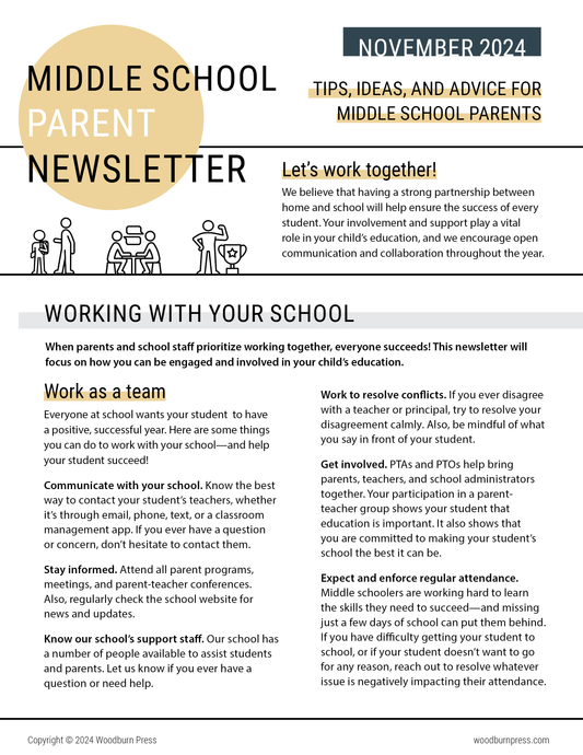 Middle School Parent Newsletter - November 2024