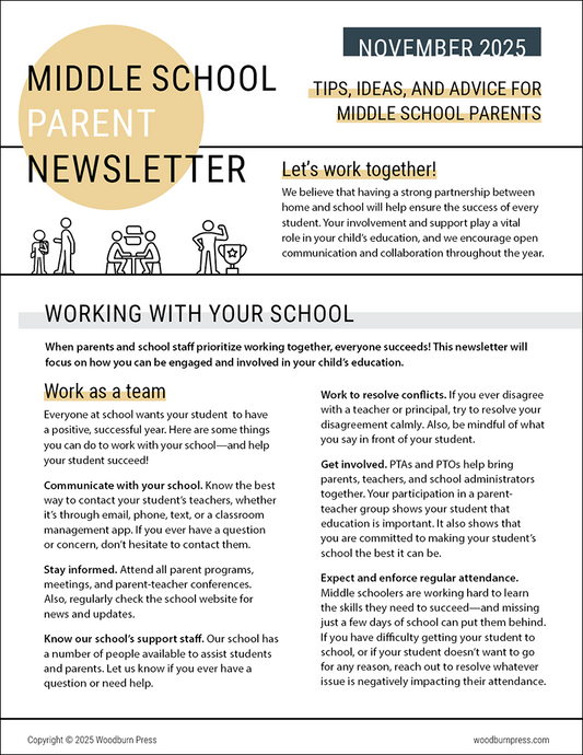 Middle School Parent Newsletter - November 2025